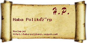 Haba Polikárp névjegykártya